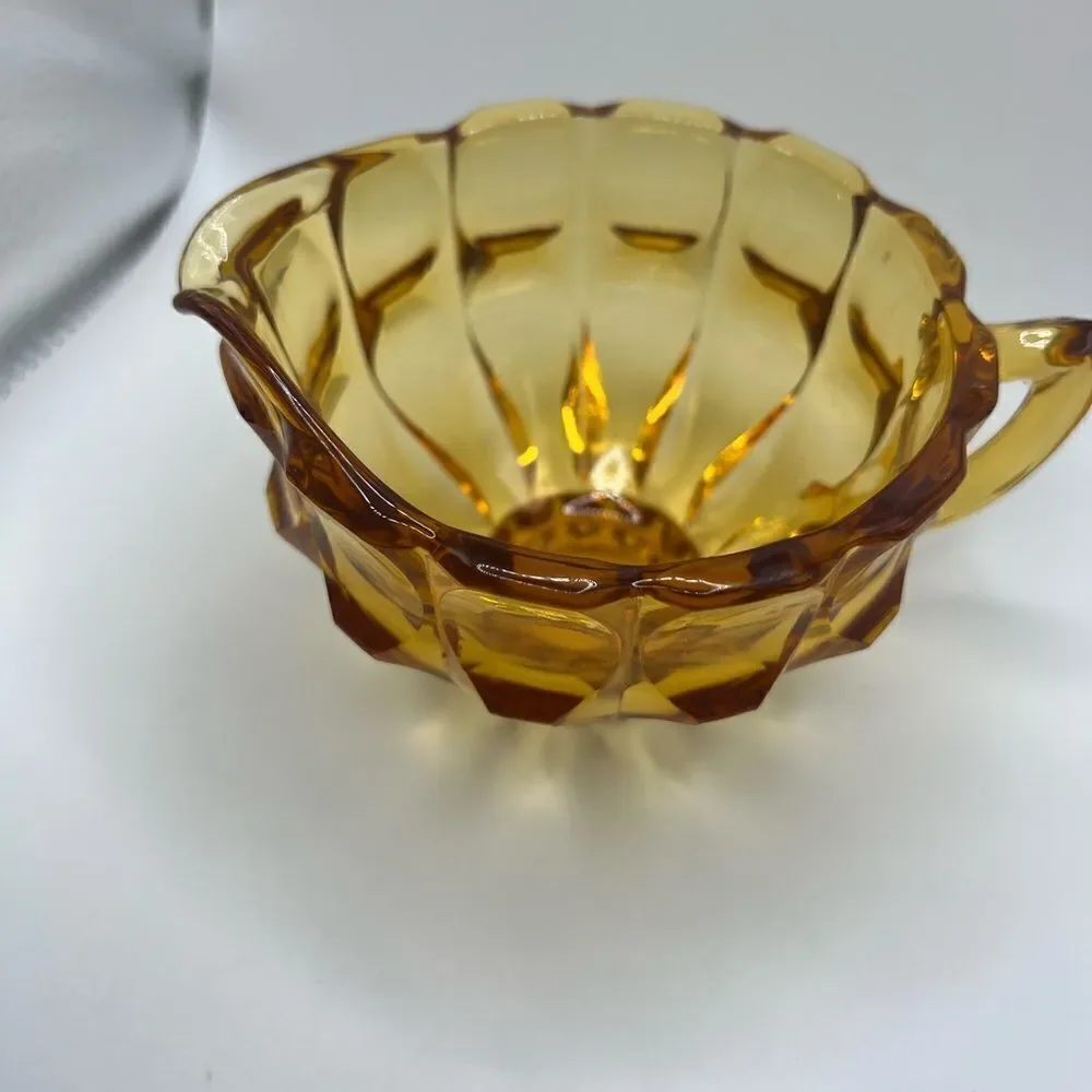 Fenton Valencia Amber Creamer Glass Vintage Glass